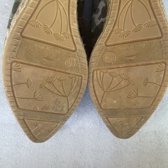 Eric Michael Shoes Women EU 40 Camo Suede Wedge Espadrille Handmade Slip On - Picture 11 of 12